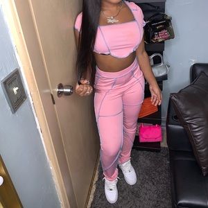 Pink contrast 2 piece set